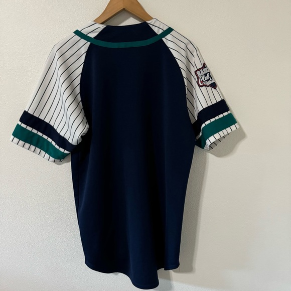 Vintage Seattle Mariners Dynasty Series Baseball Jersey Navy Pinstripes MLB-M - Picture 2 of 8